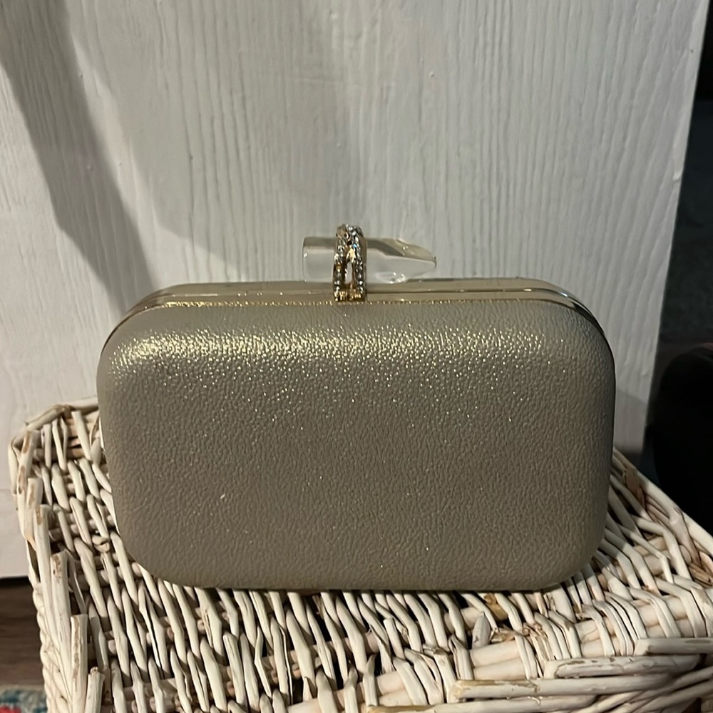 Lulu Townsend gold clutch